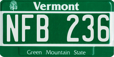 VT license plate NFB236