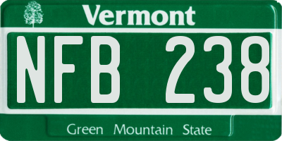 VT license plate NFB238