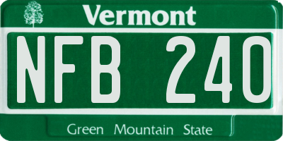 VT license plate NFB240