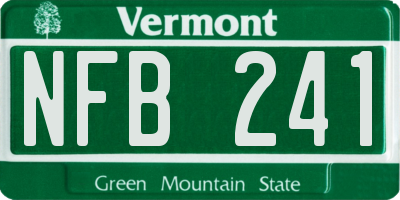 VT license plate NFB241
