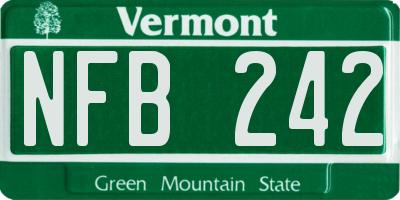 VT license plate NFB242