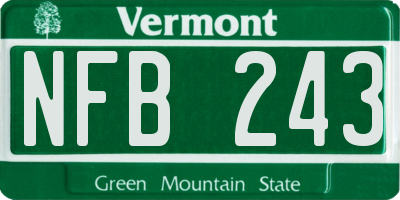 VT license plate NFB243