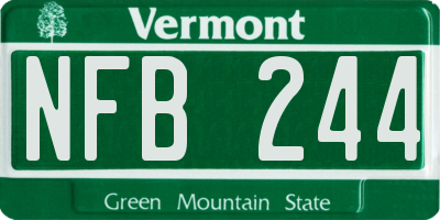 VT license plate NFB244