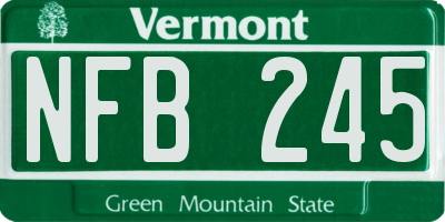 VT license plate NFB245