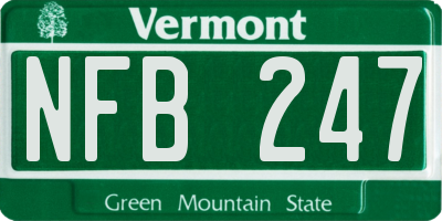 VT license plate NFB247