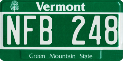 VT license plate NFB248