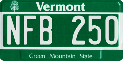 VT license plate NFB250