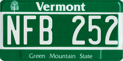 VT license plate NFB252
