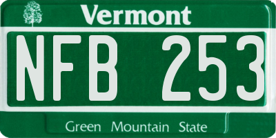 VT license plate NFB253