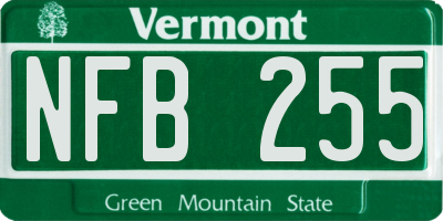 VT license plate NFB255