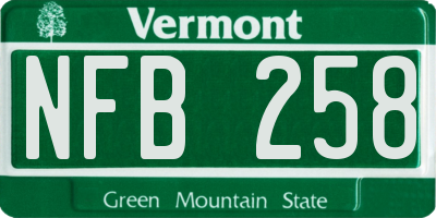 VT license plate NFB258