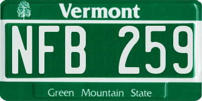 VT license plate NFB259
