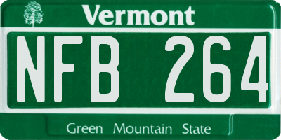 VT license plate NFB264