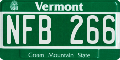 VT license plate NFB266