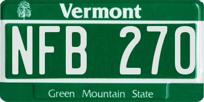 VT license plate NFB270