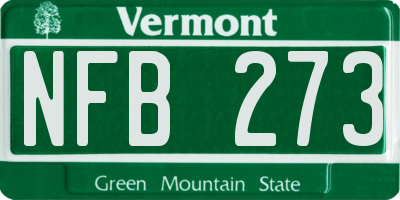 VT license plate NFB273