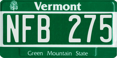 VT license plate NFB275