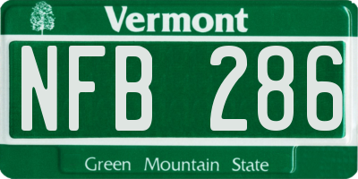 VT license plate NFB286
