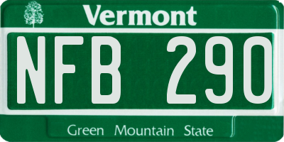 VT license plate NFB290