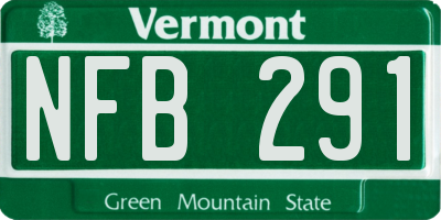 VT license plate NFB291