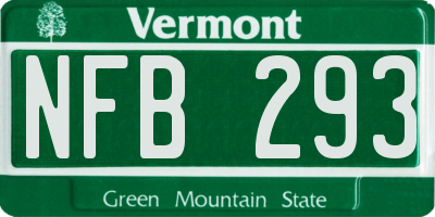 VT license plate NFB293