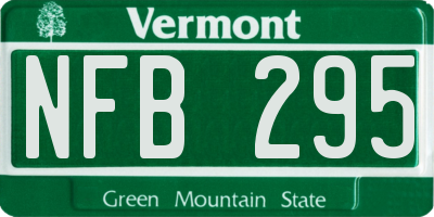 VT license plate NFB295