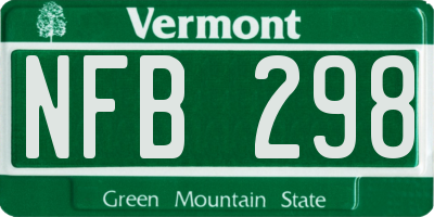 VT license plate NFB298