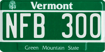 VT license plate NFB300