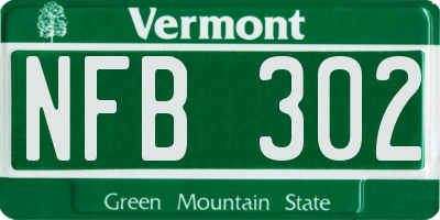VT license plate NFB302
