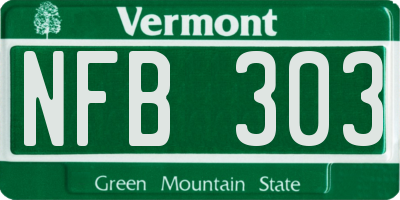 VT license plate NFB303