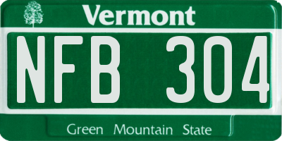VT license plate NFB304