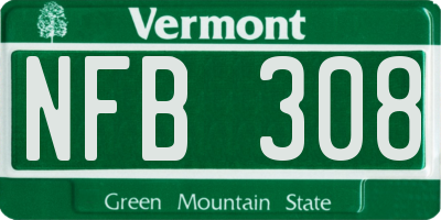 VT license plate NFB308