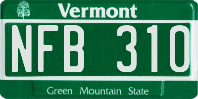 VT license plate NFB310