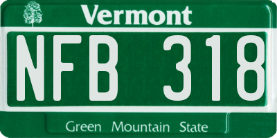 VT license plate NFB318