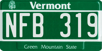 VT license plate NFB319
