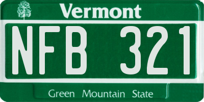 VT license plate NFB321