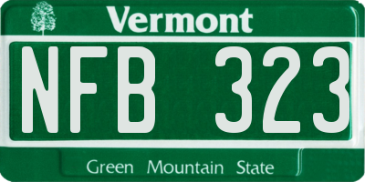VT license plate NFB323