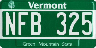 VT license plate NFB325