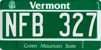 VT license plate NFB327