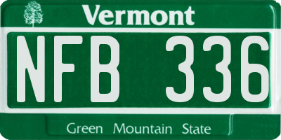 VT license plate NFB336