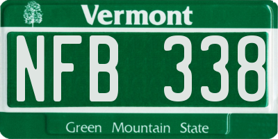 VT license plate NFB338