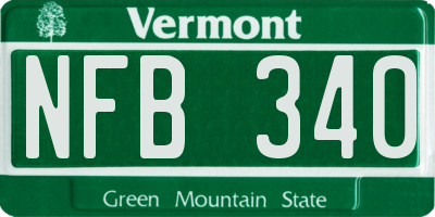 VT license plate NFB340