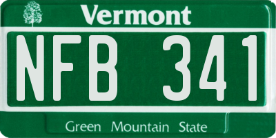 VT license plate NFB341