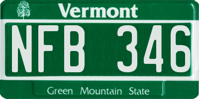 VT license plate NFB346