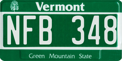 VT license plate NFB348
