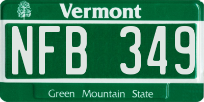 VT license plate NFB349