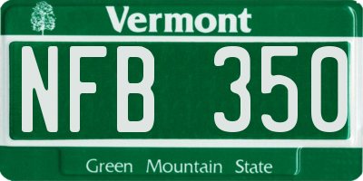 VT license plate NFB350