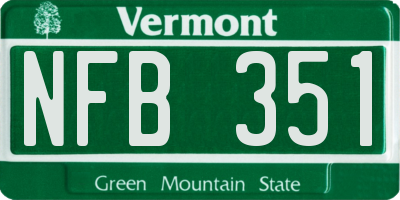 VT license plate NFB351