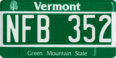 VT license plate NFB352