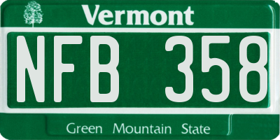 VT license plate NFB358